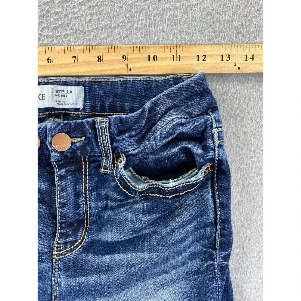 BKE Stella Mid Rise Jeans Slim Fit Bootcut Size 26 (Fits 24x30) Dark Wash Denim